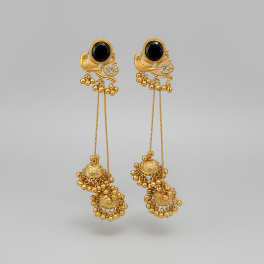 Bird Stone Kashmiri Earrings