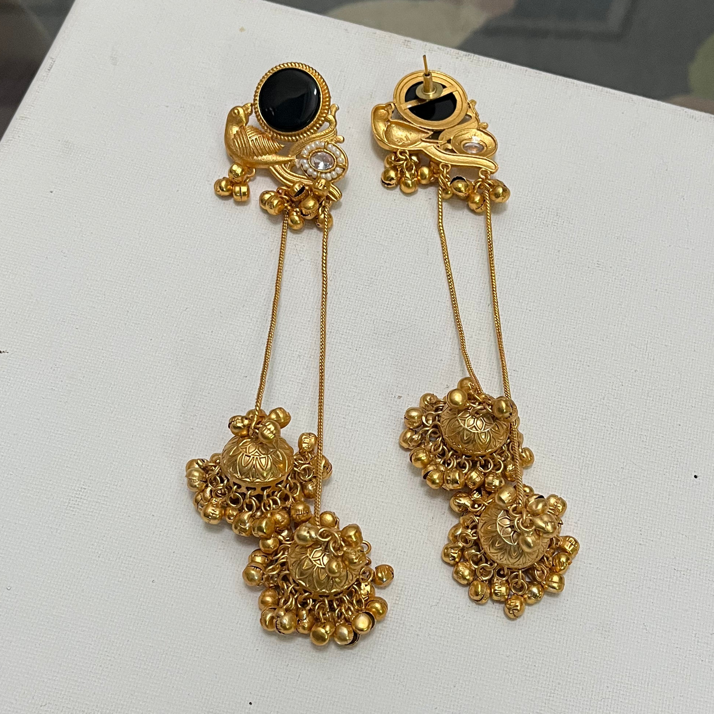 Bird Stone Kashmiri Earrings