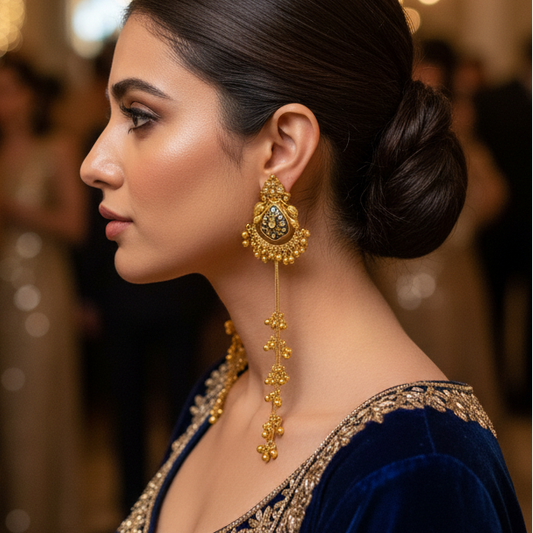 Handprinted Kashmiri Earrings