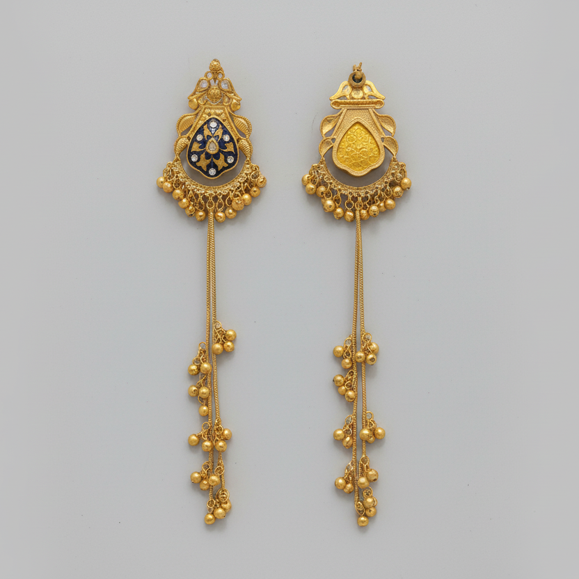 Handprinted Kashmiri Earrings