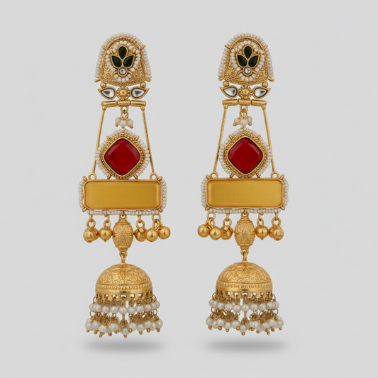 Designer Stone Kashmiri Earrings