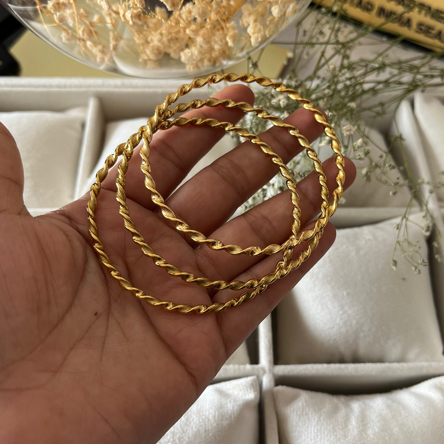 Set 3 Twisted Bangle Bracelet