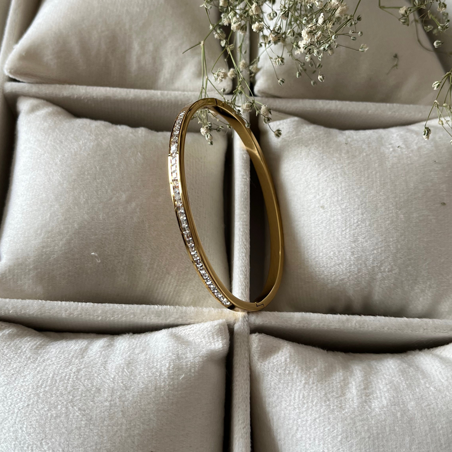AD Studded Sleek Cuff Bracelet