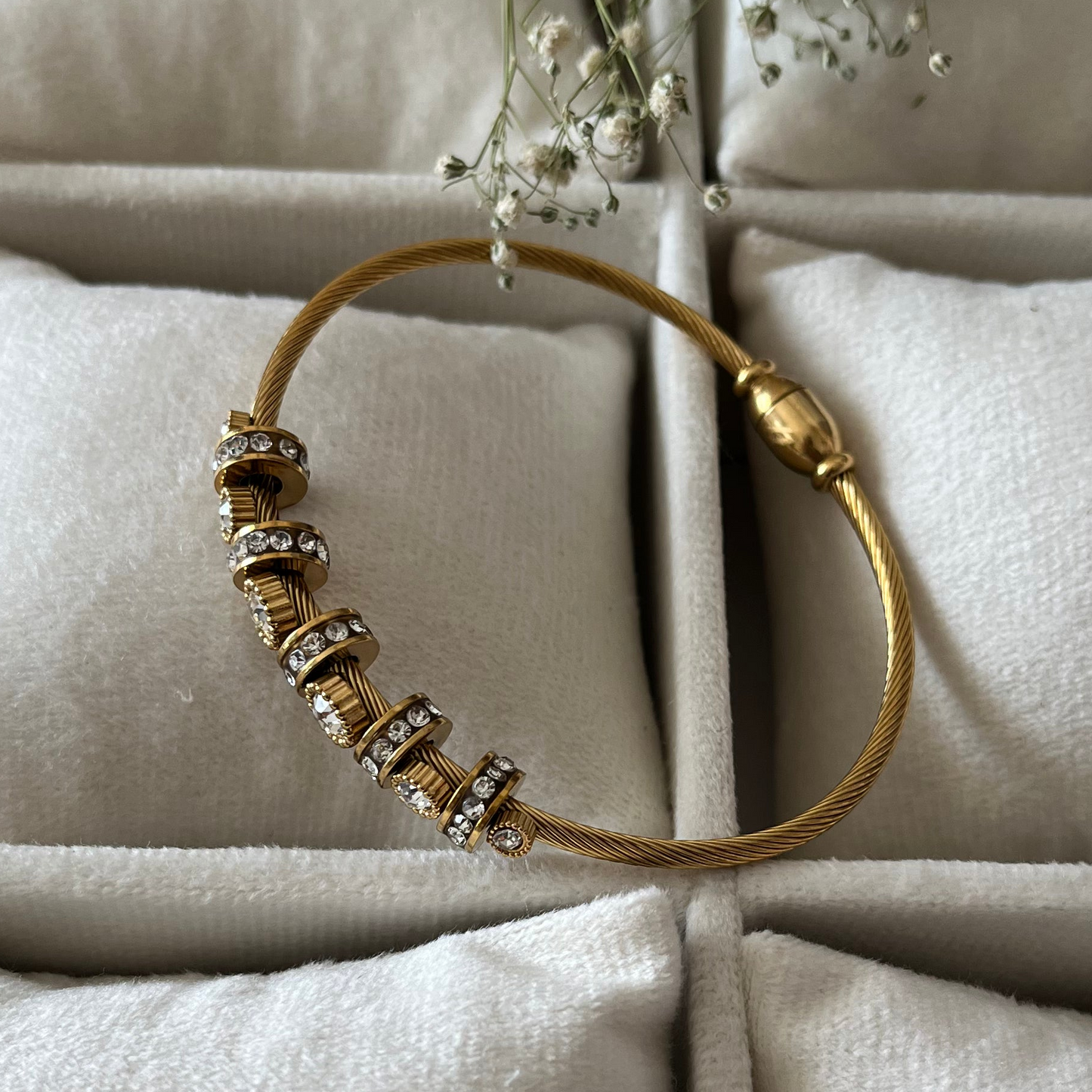 AD Studded Gold Bracelet