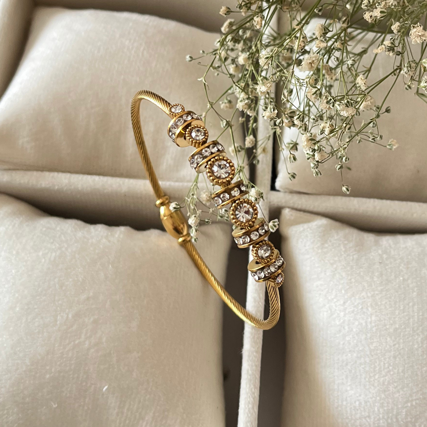 AD Studded Gold Bracelet