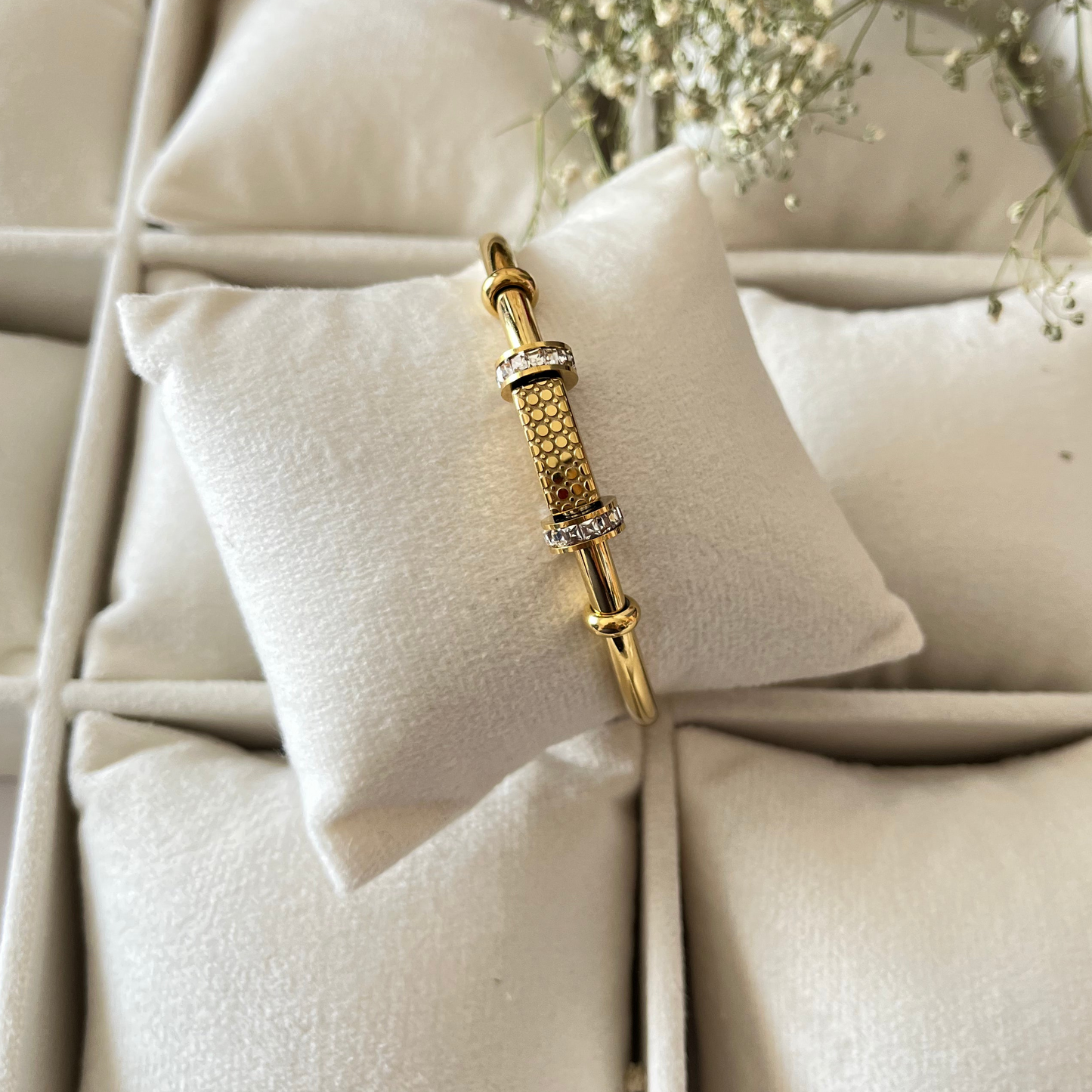 Gold AD Ring Cuff Bracelet