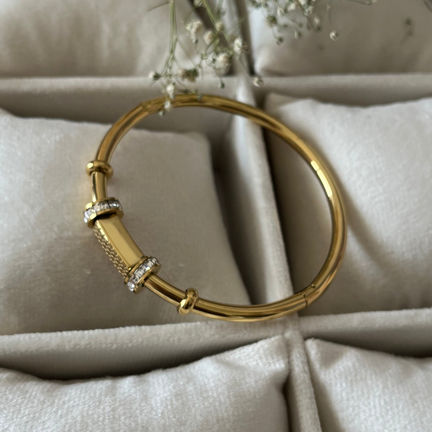 Gold AD Ring Cuff Bracelet