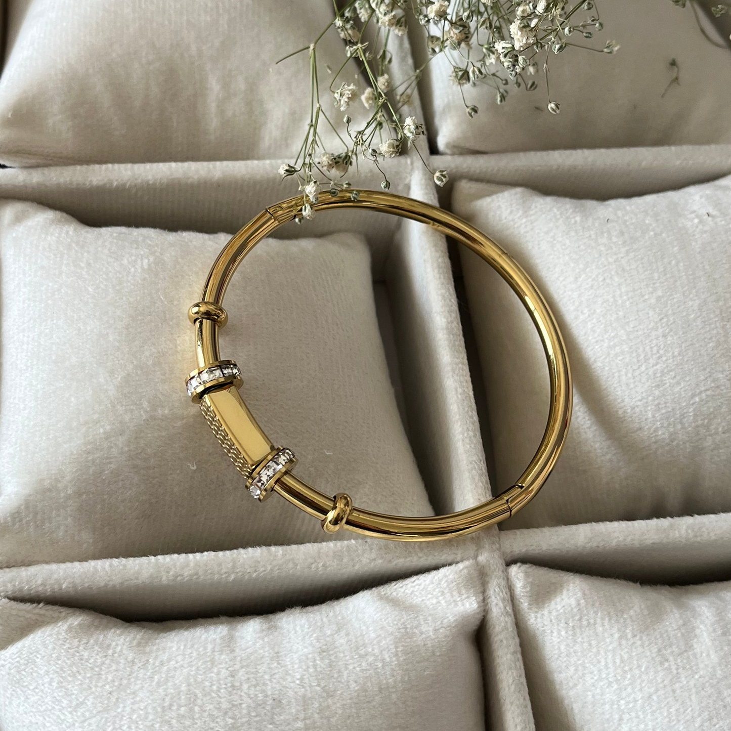 Gold AD Ring Cuff Bracelet
