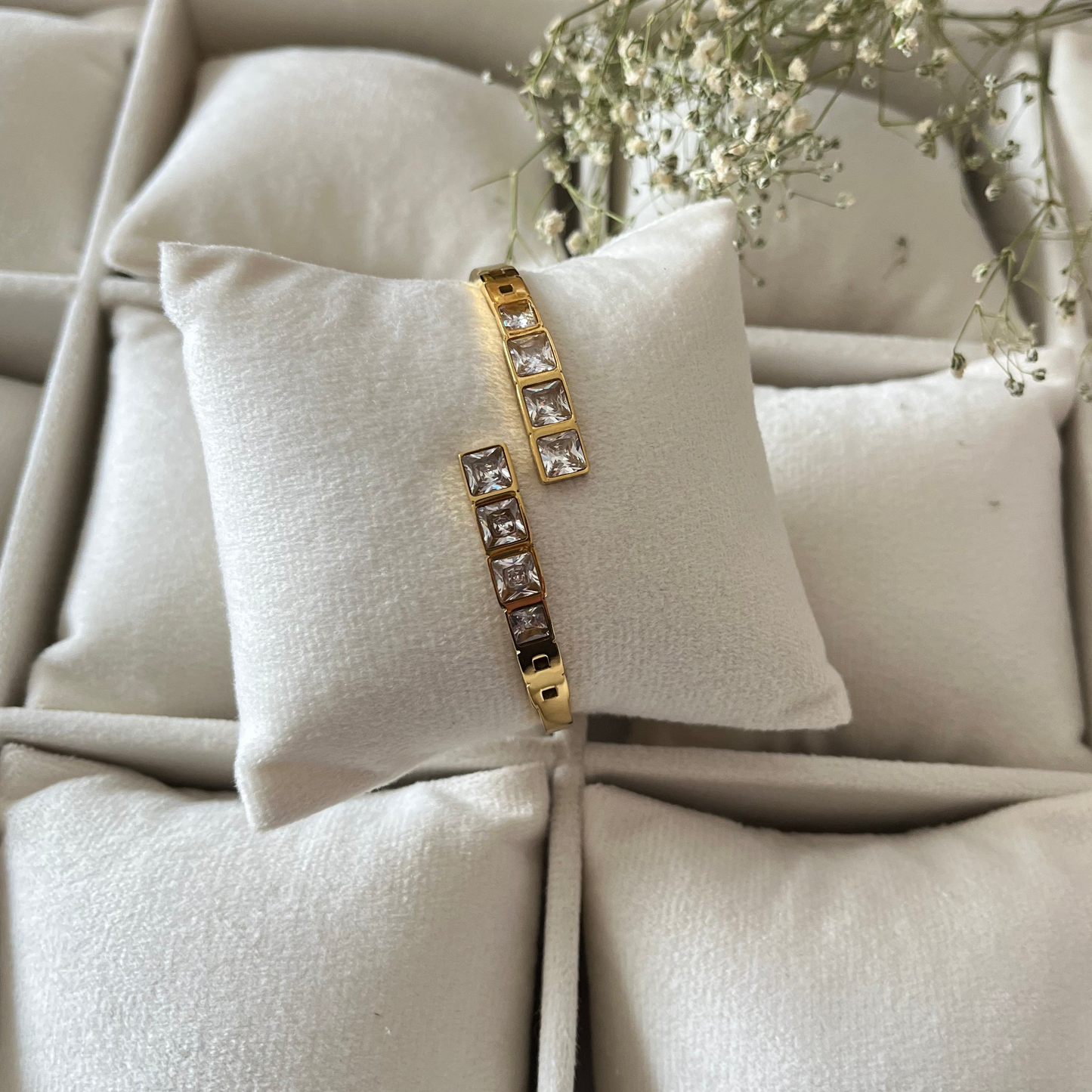 Cross Stone Cuff Bracelet