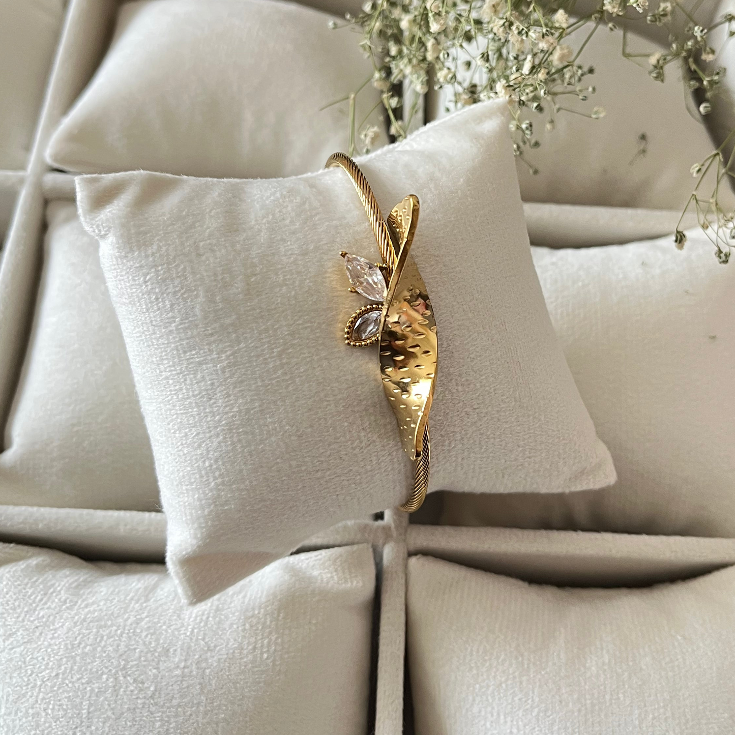 Gold Twisted Cuff Bracelet