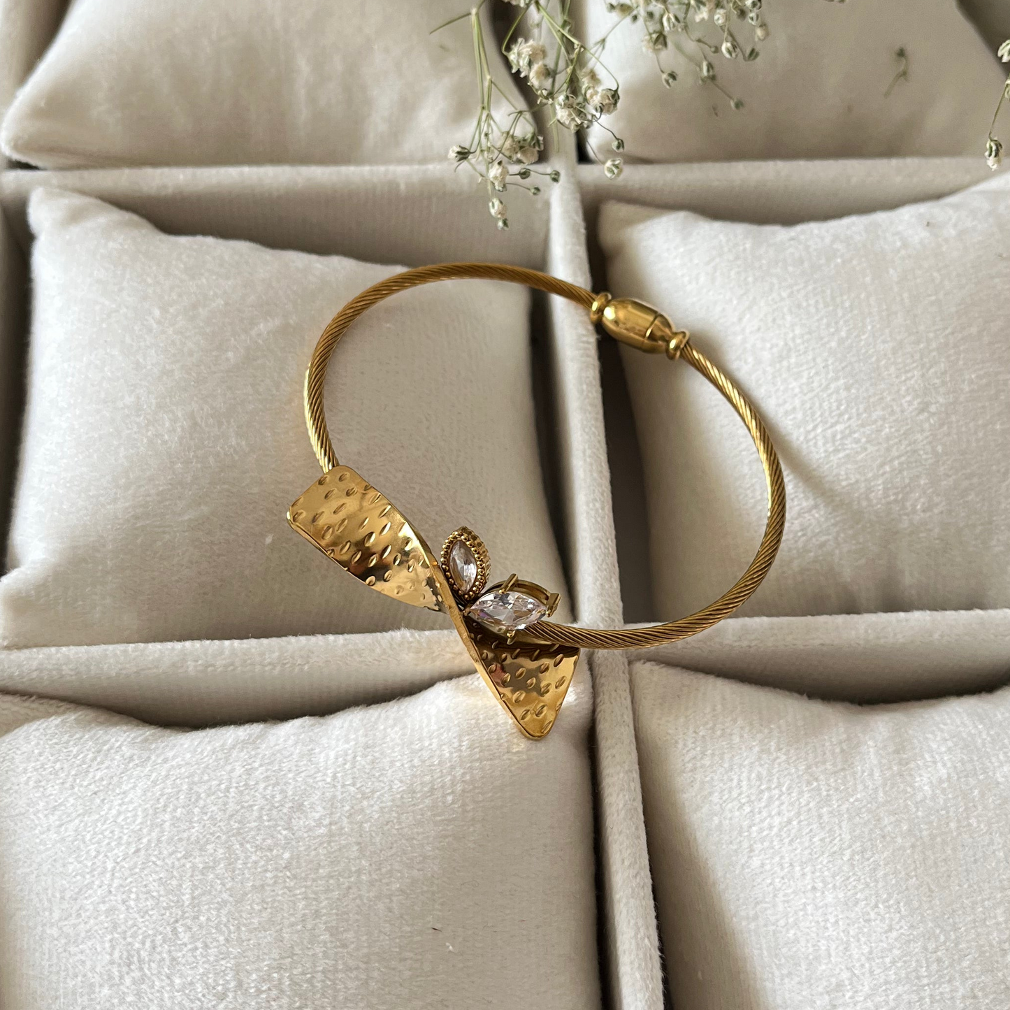 Gold Twisted Cuff Bracelet
