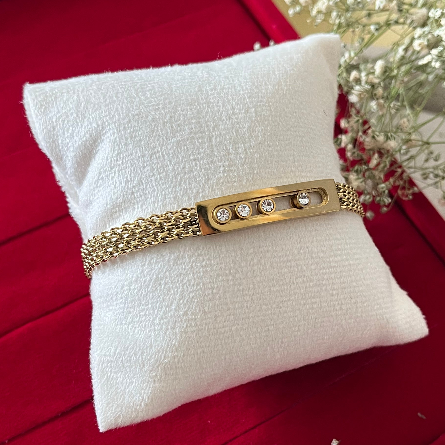 Green Heart Tennis Chain Bracelet