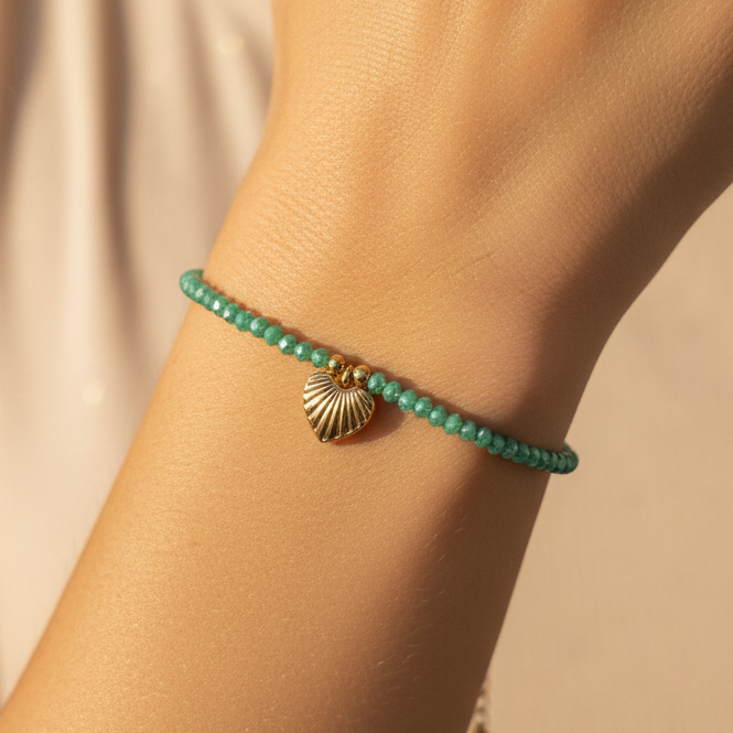 Sea Green Beads Chain Bracelet