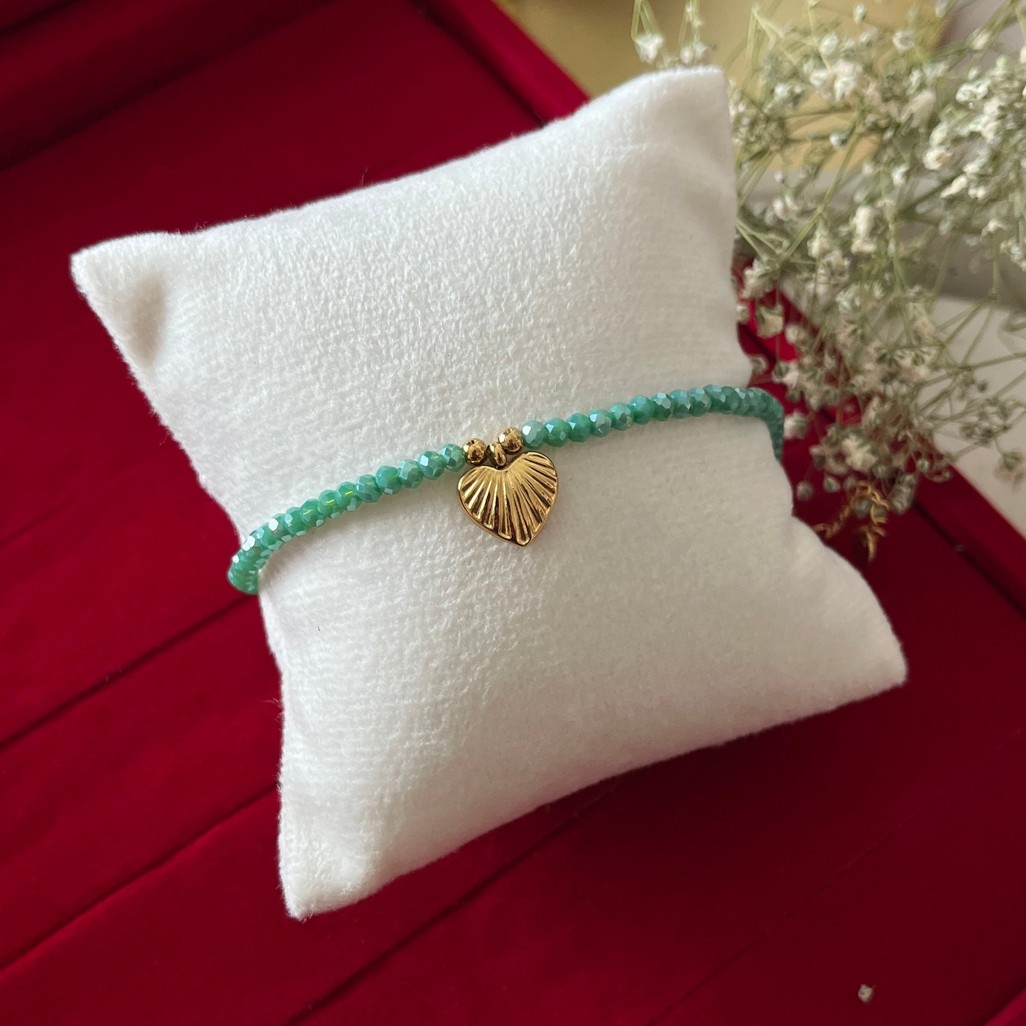 Sea Green Beads Chain Bracelet