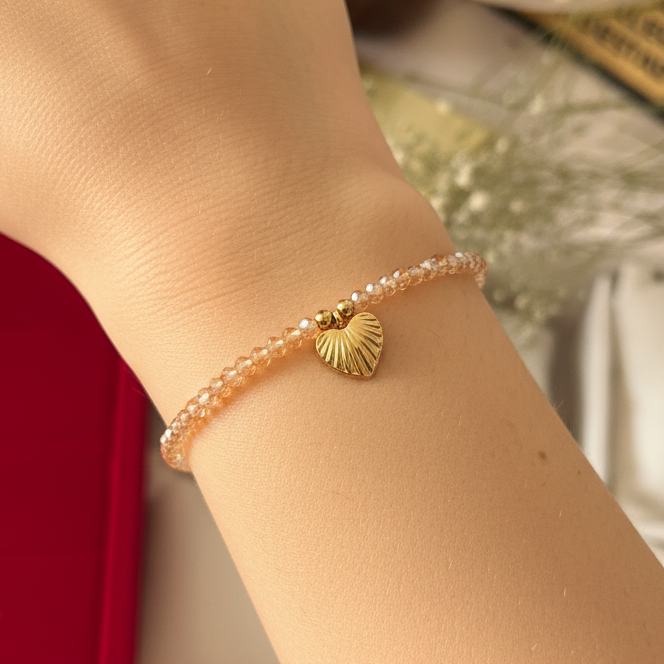 Beige Beads Chain Bracelet