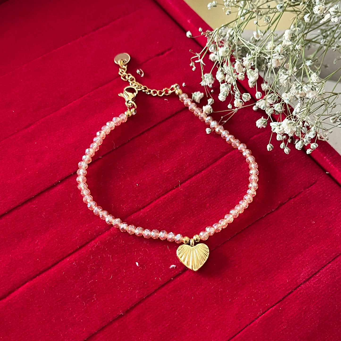 Beige Beads Chain Bracelet