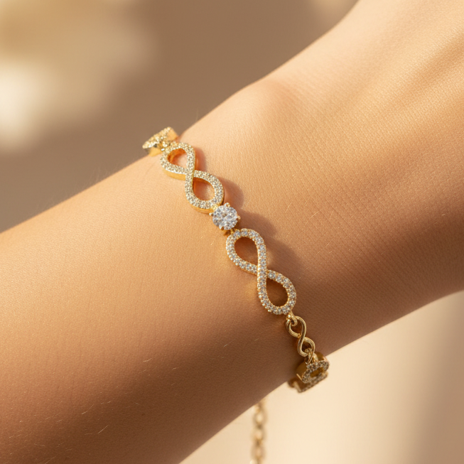 Diamond Infinity Chain Bracelet