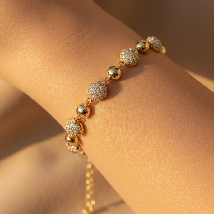 Diamond Gold Chain Bracelet