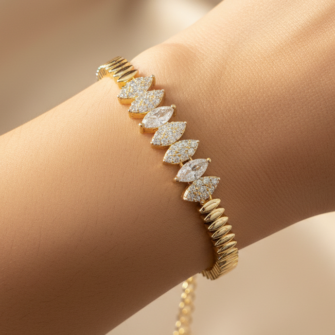 Diamond Gold Chain Bracelet