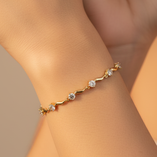 Diamond Gold Chain Bracelet