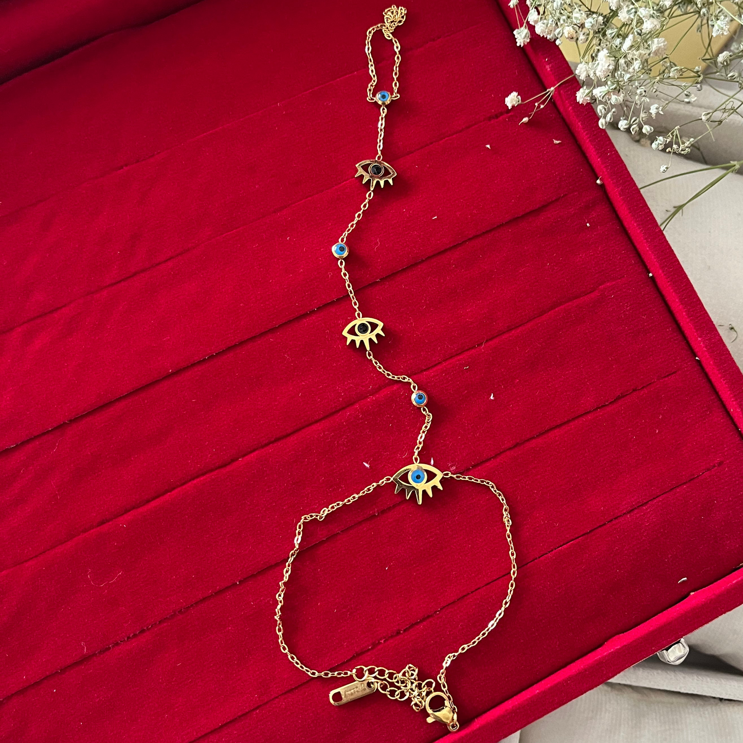 Evil Eye Finger Chain Bracelet