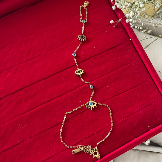 Evil Eye Finger Chain Bracelet