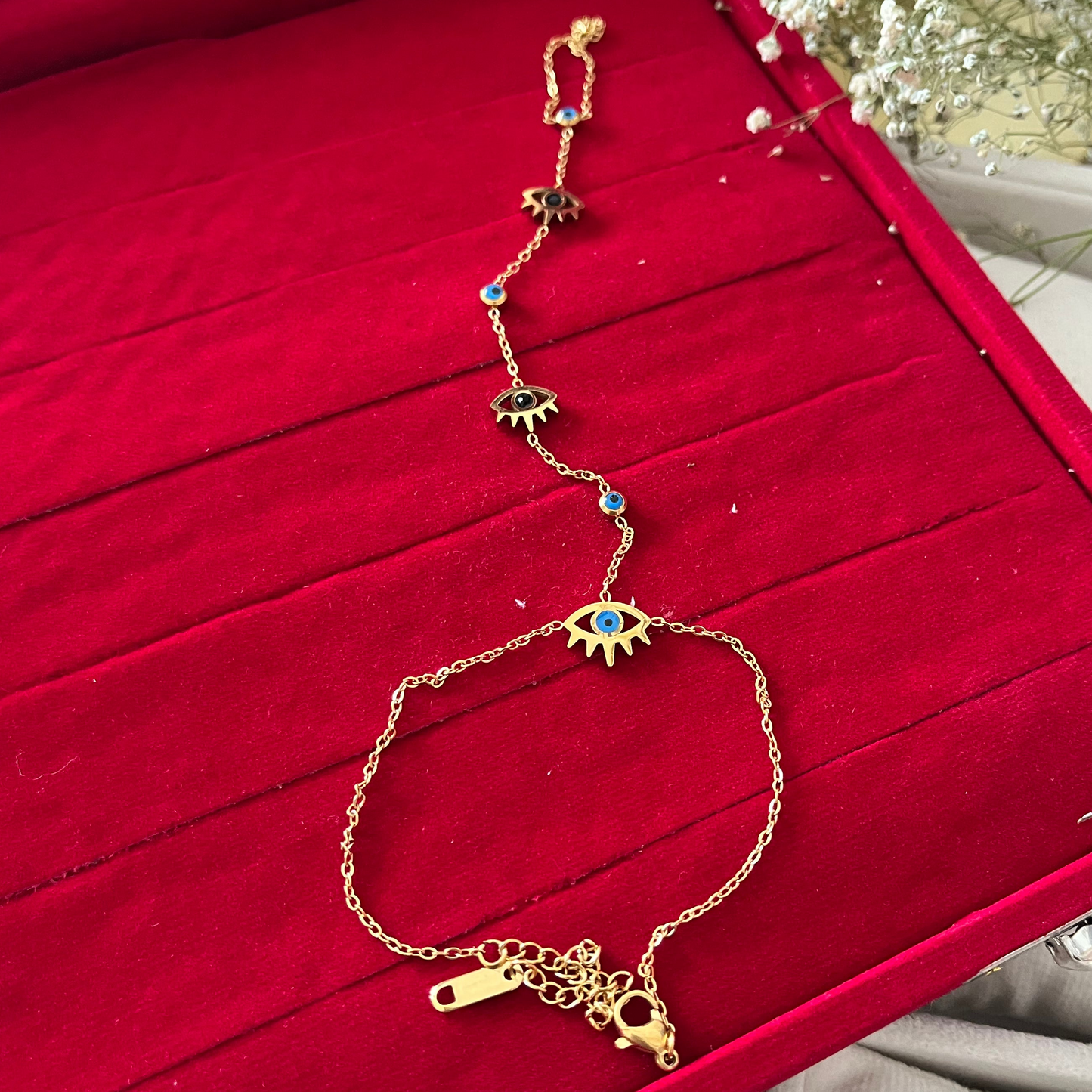 Evil Eye Finger Chain Bracelet