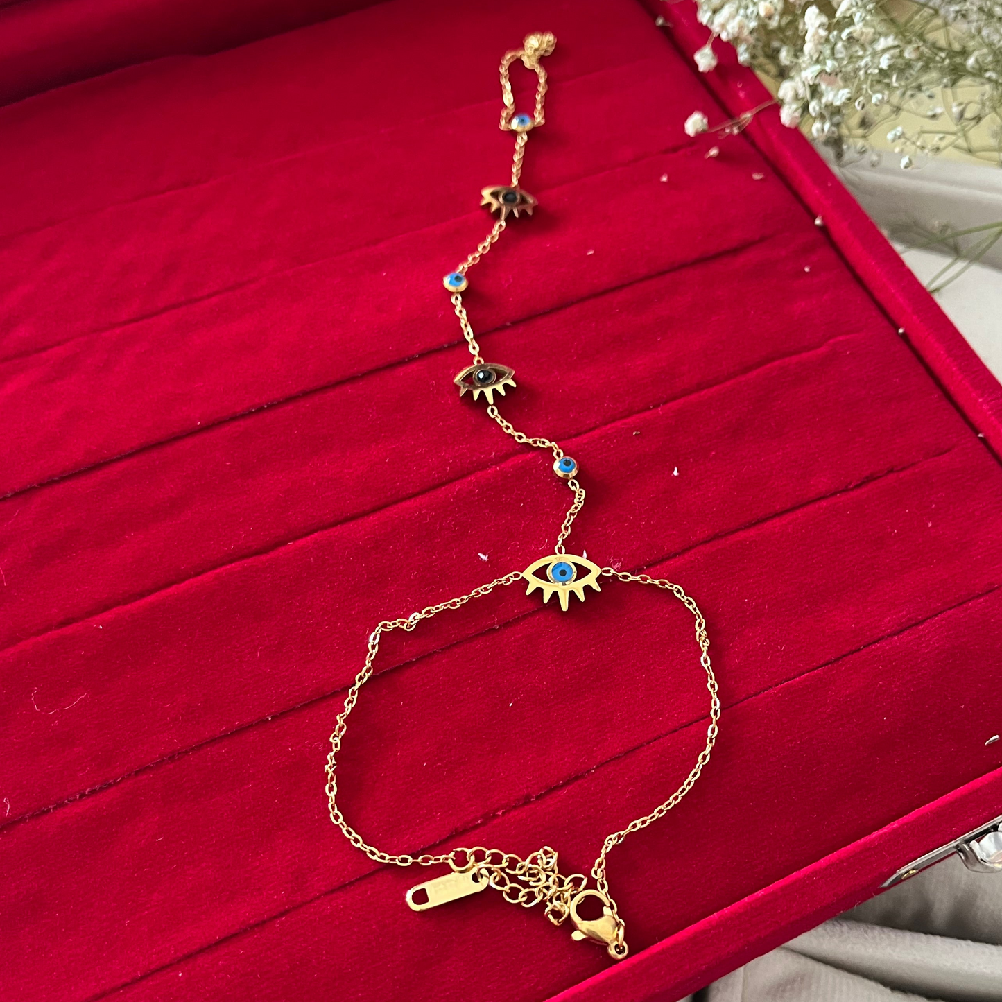 Evil Eye Finger Chain Bracelet