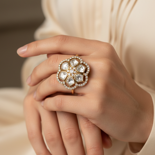 Statement Kundan Zircon Rings