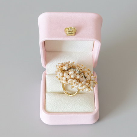 Kundan Pearl Statement Ring