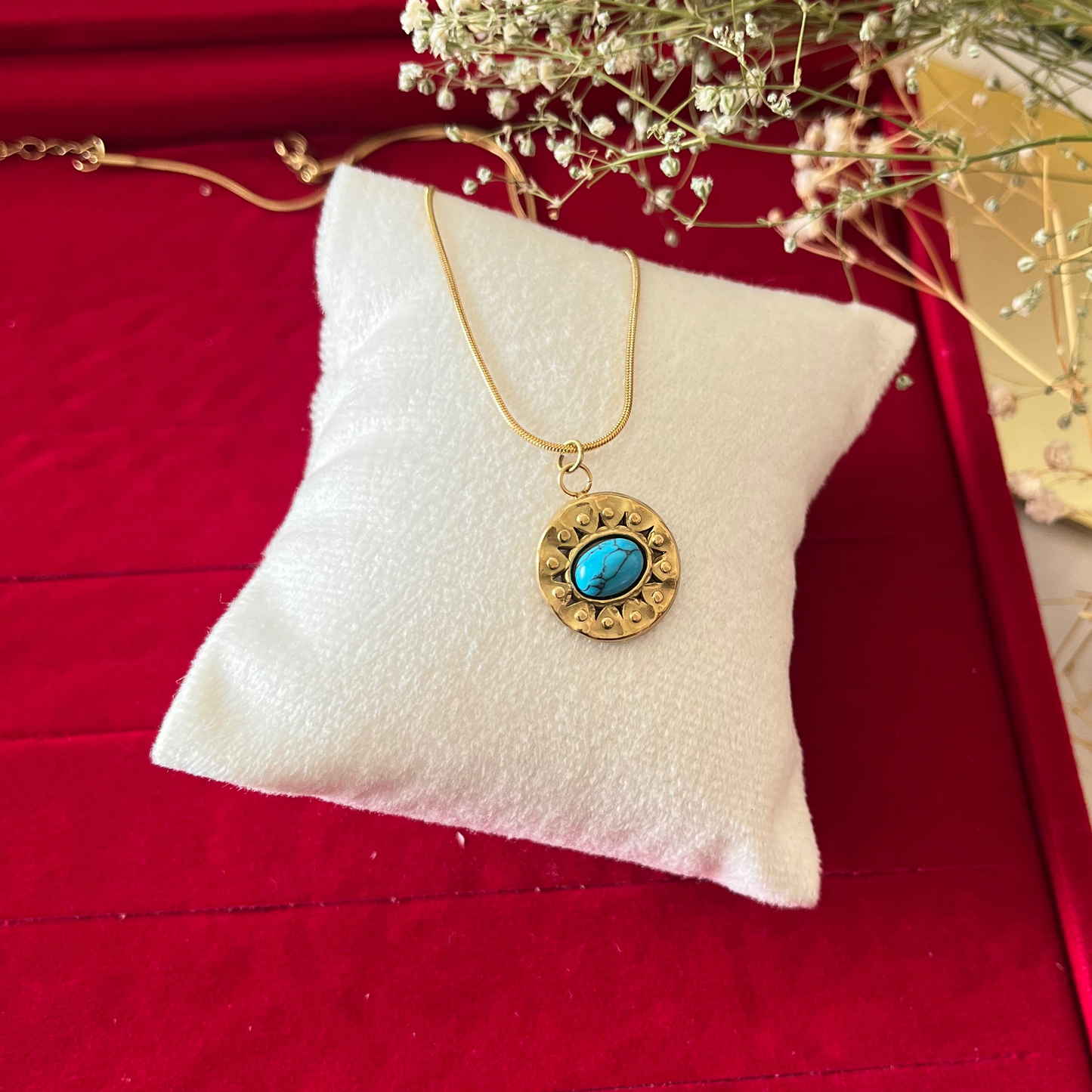 Turquoise Stone Chain Necklace