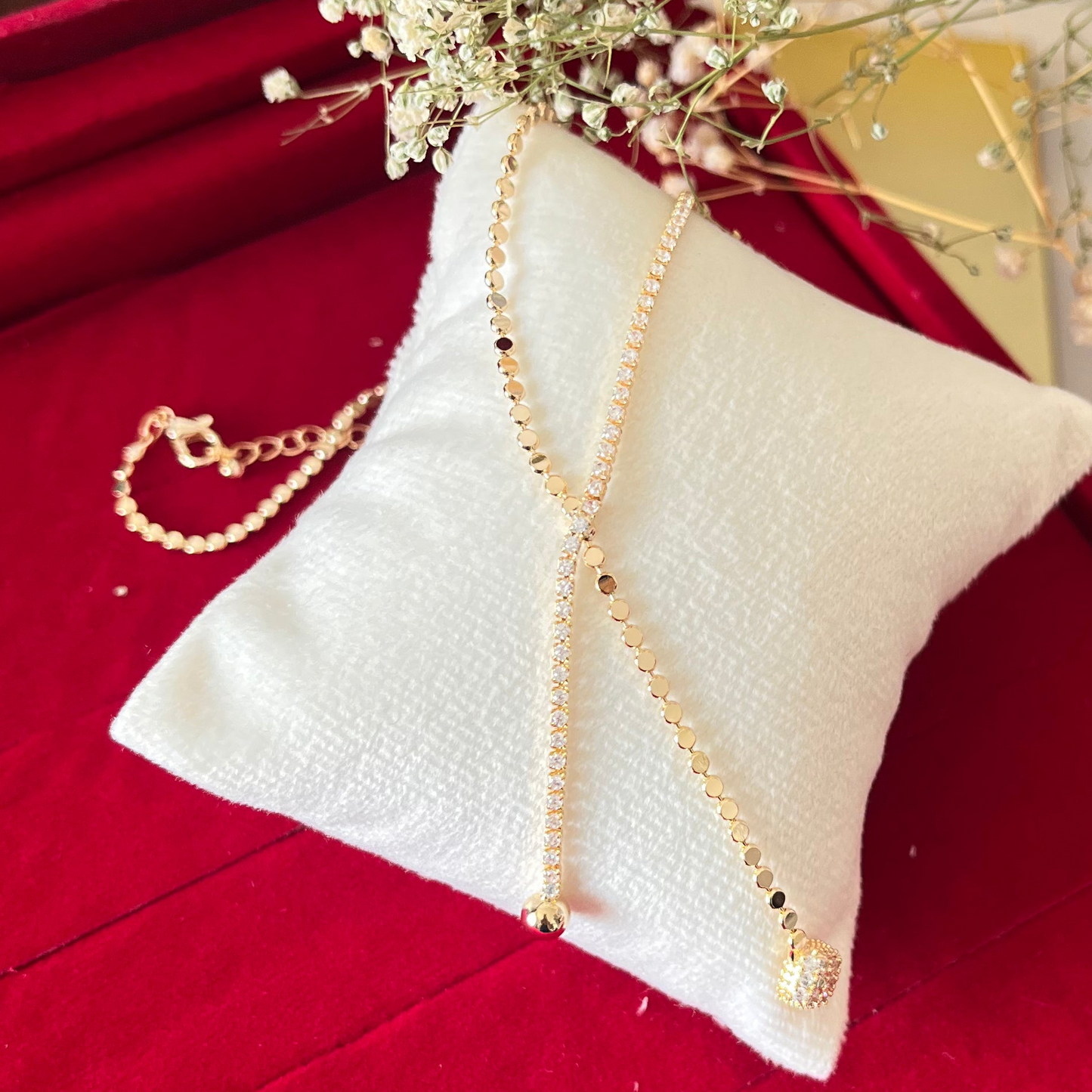Tennis & Gold Chain Necklace
