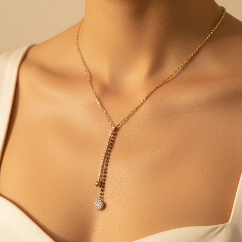Tennis & Gold Chain Necklace