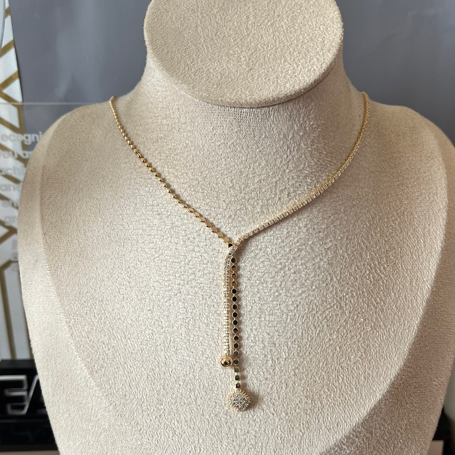 Tennis & Gold Chain Necklace