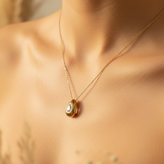Pink Stone Chain Necklace