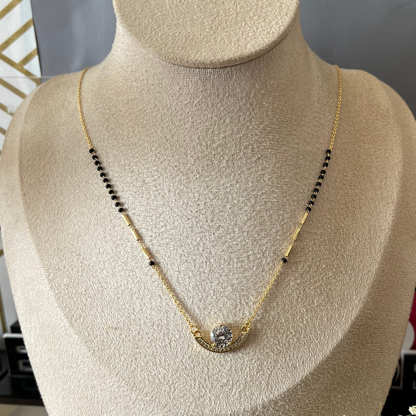 Diamond Black Beads Mangalsutra