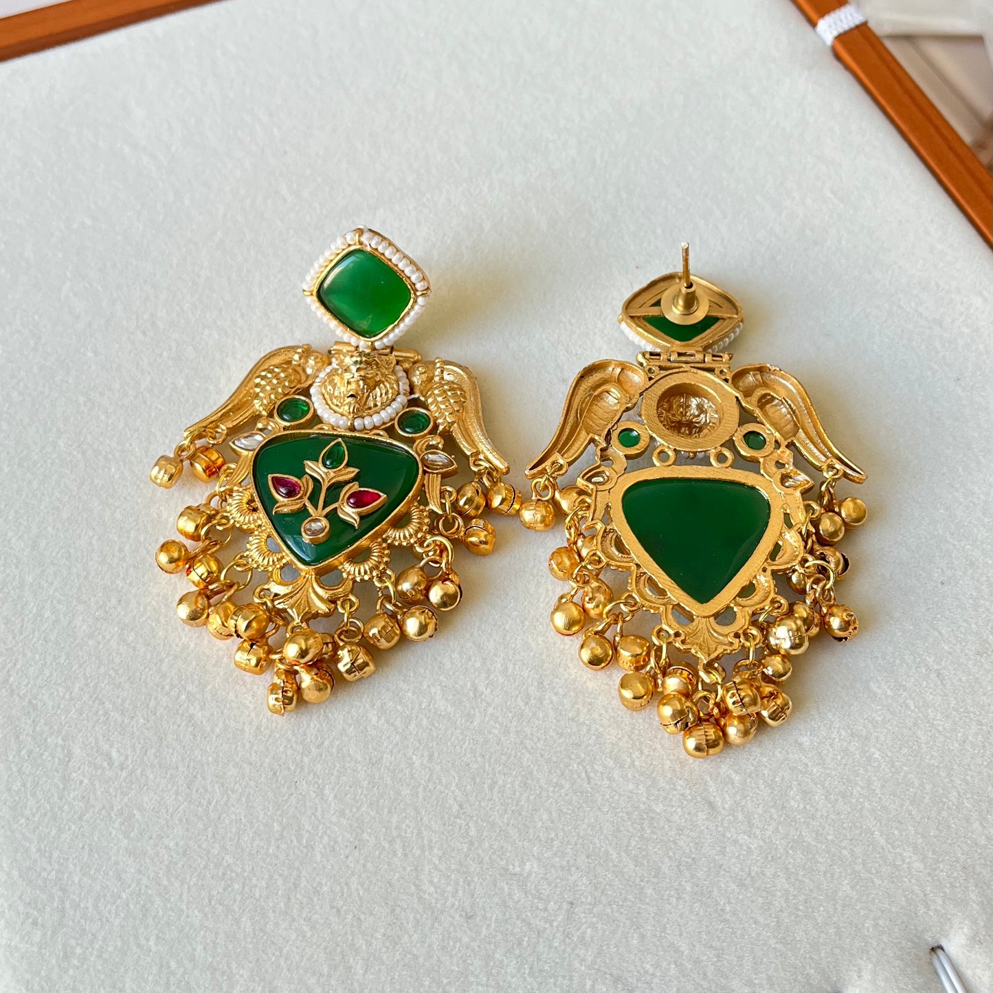 Stone Ghungroo Danglers Earrings