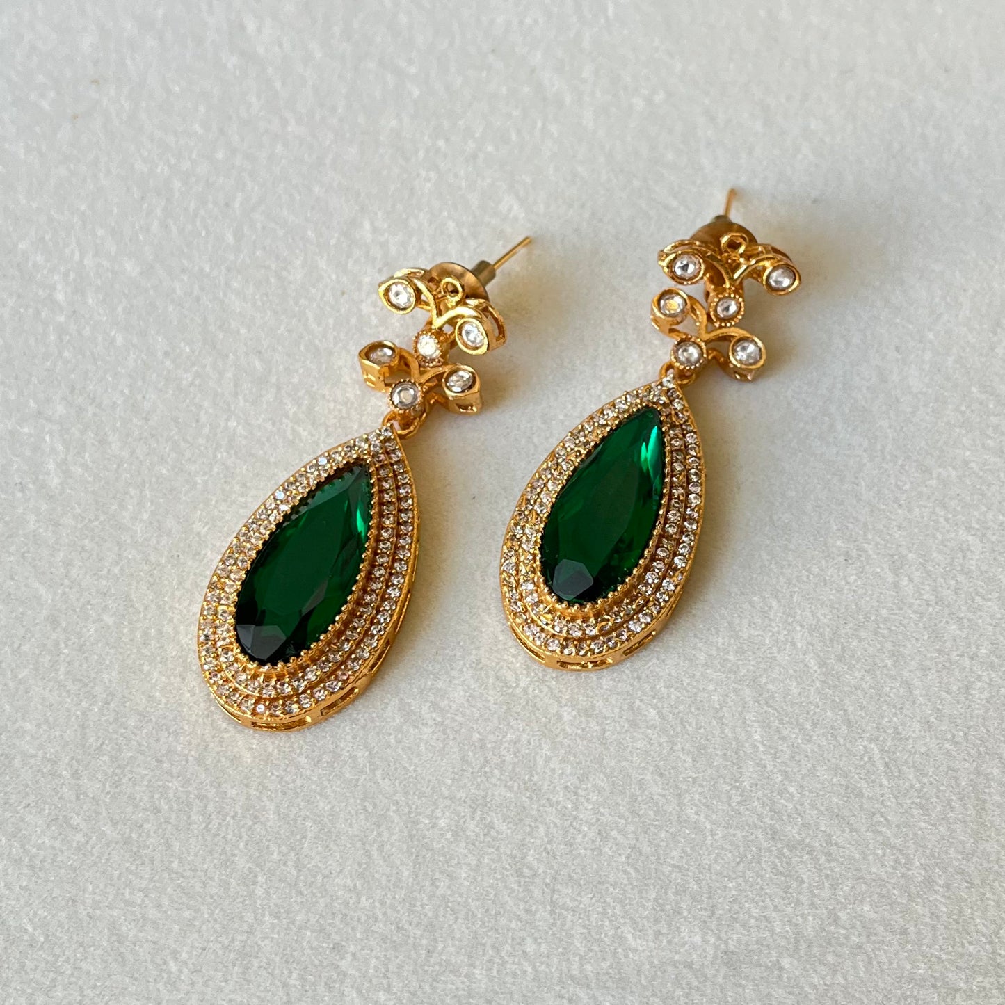 Green Stone Zircon Earring