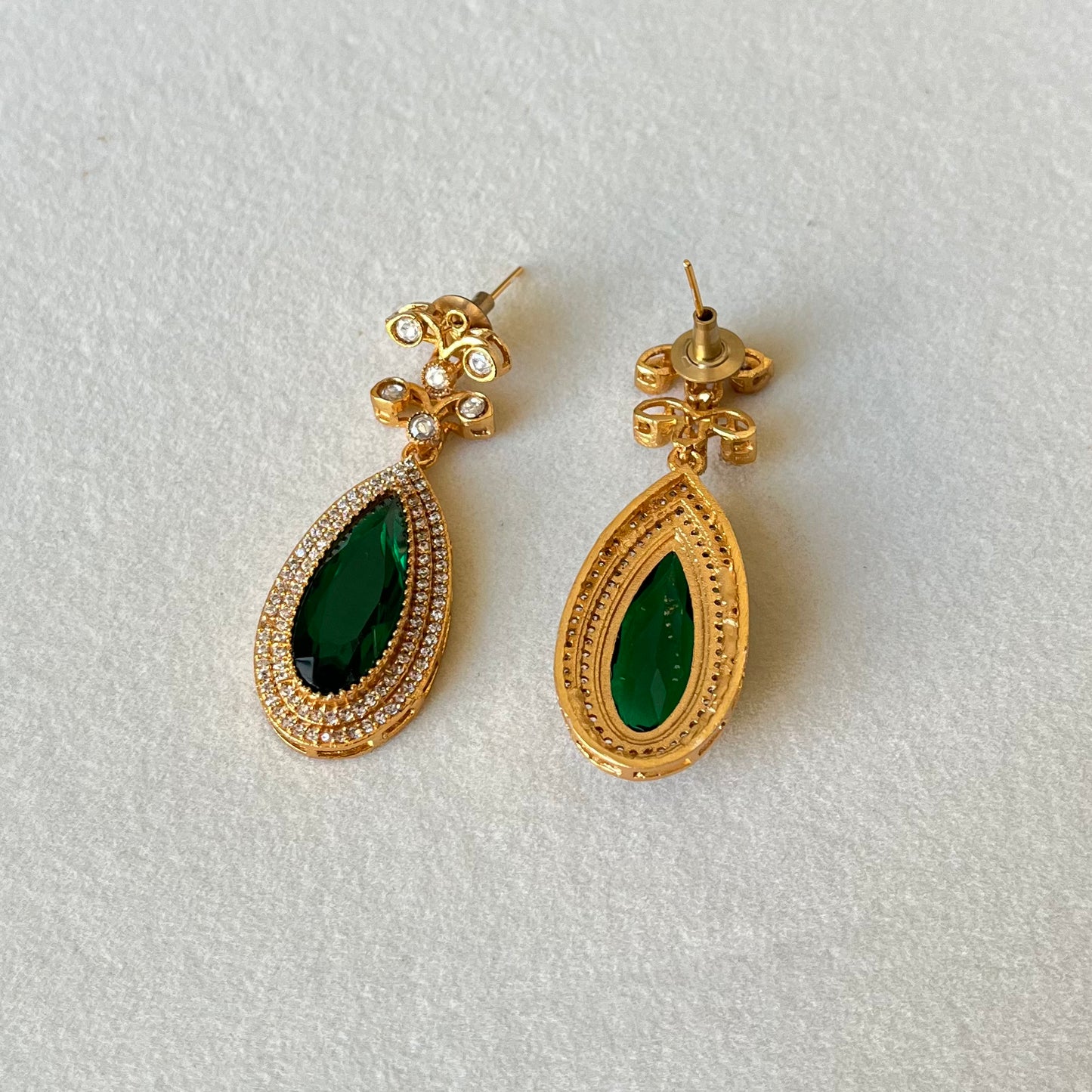 Green Stone Zircon Earring