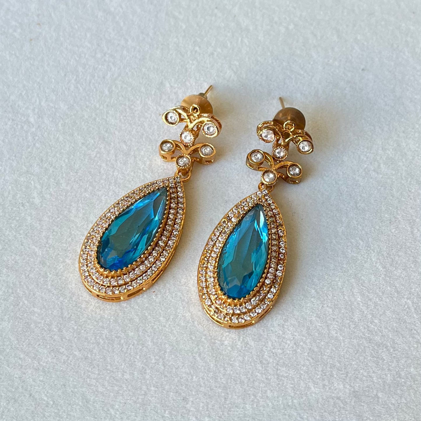 Light Blue Stone Zircon Earring