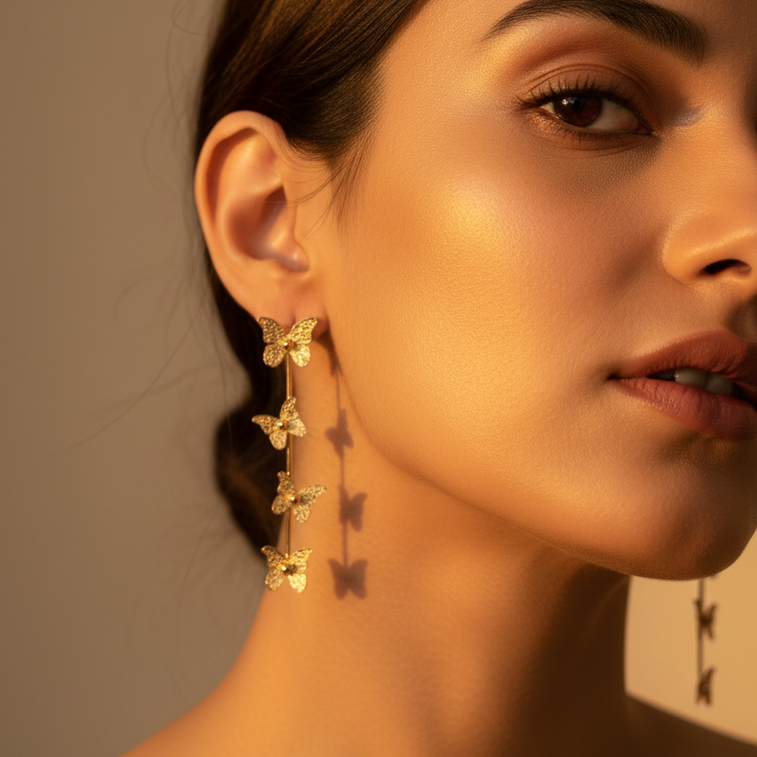 Gold Butterfly Earring