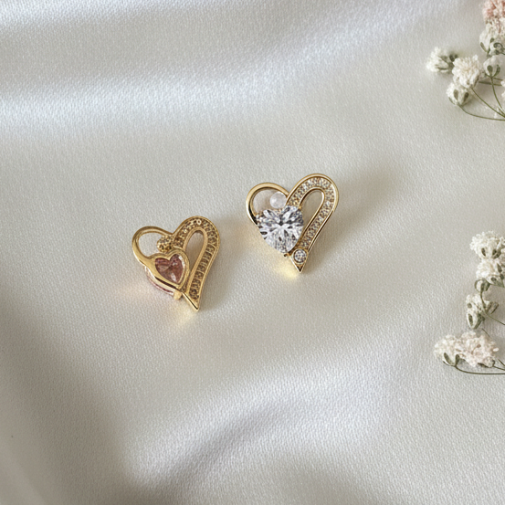 Diamond Heart Studs Earring