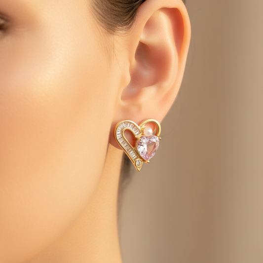 Diamond Heart Studs Earring