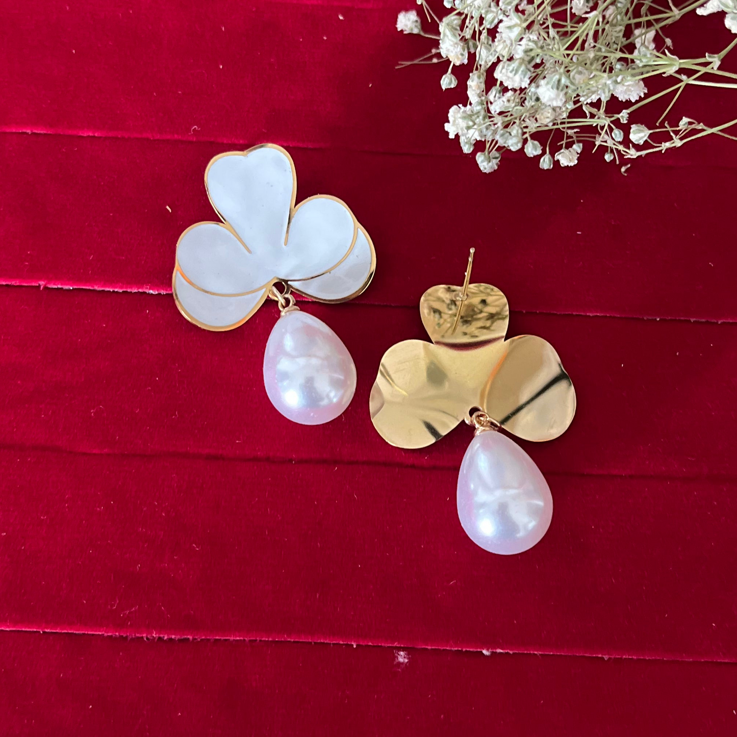 White Pearl Drop Earring