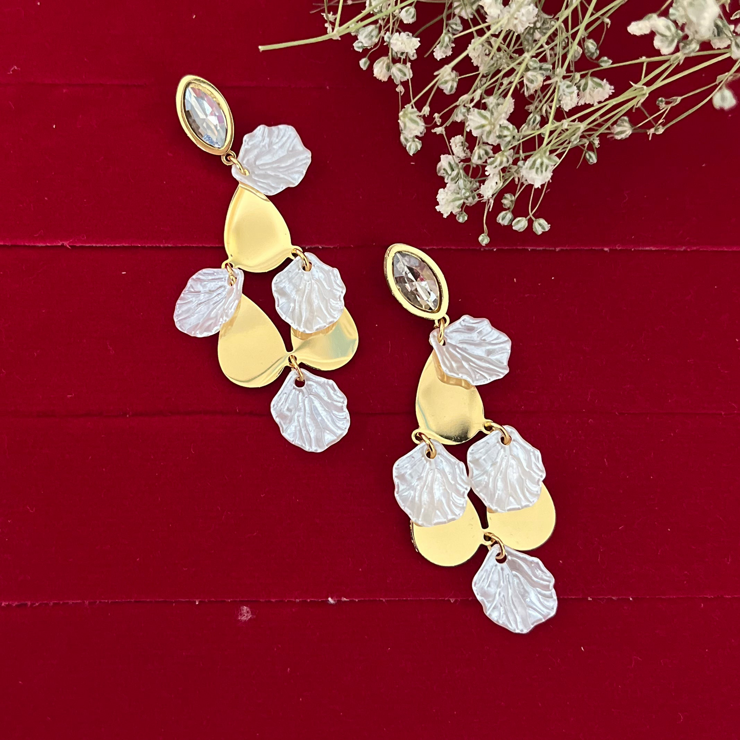 Gold Pearl Drop Earring