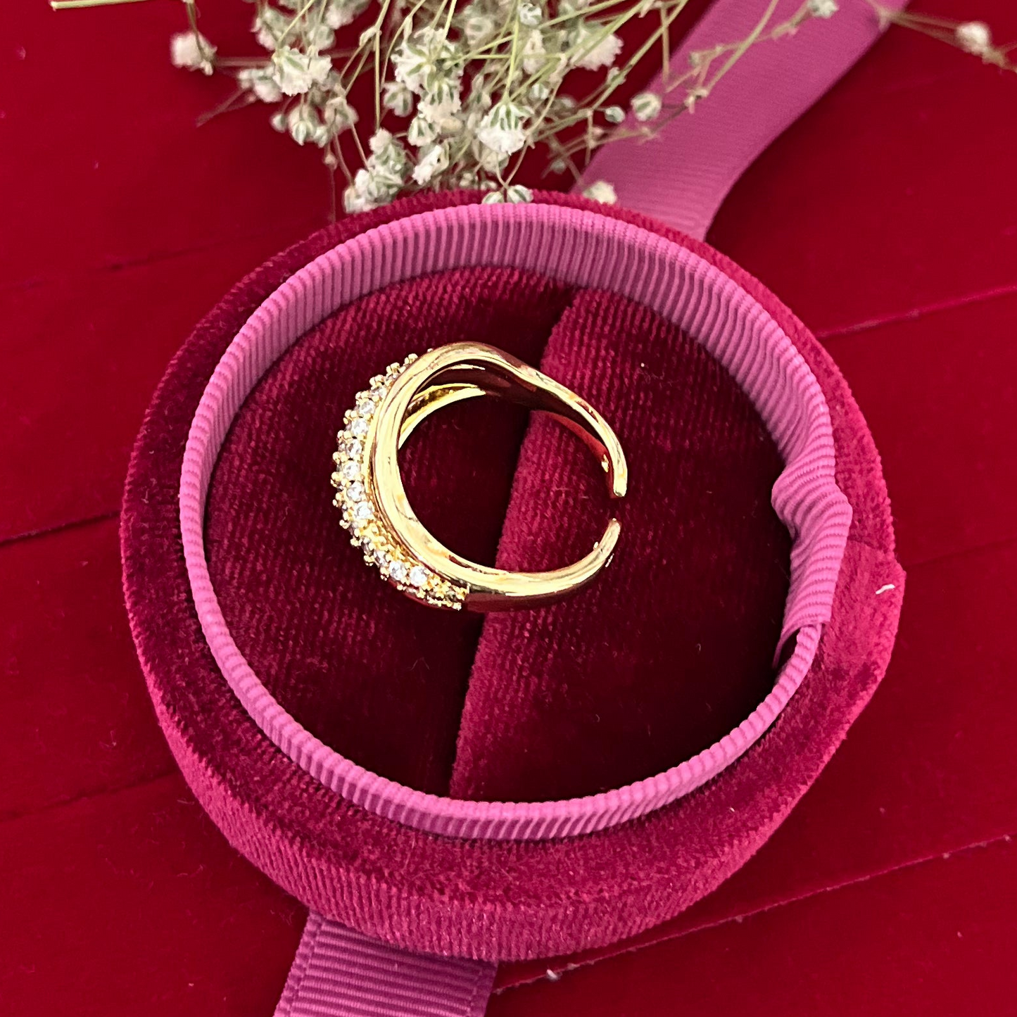 AD Studded Curvy  Ring