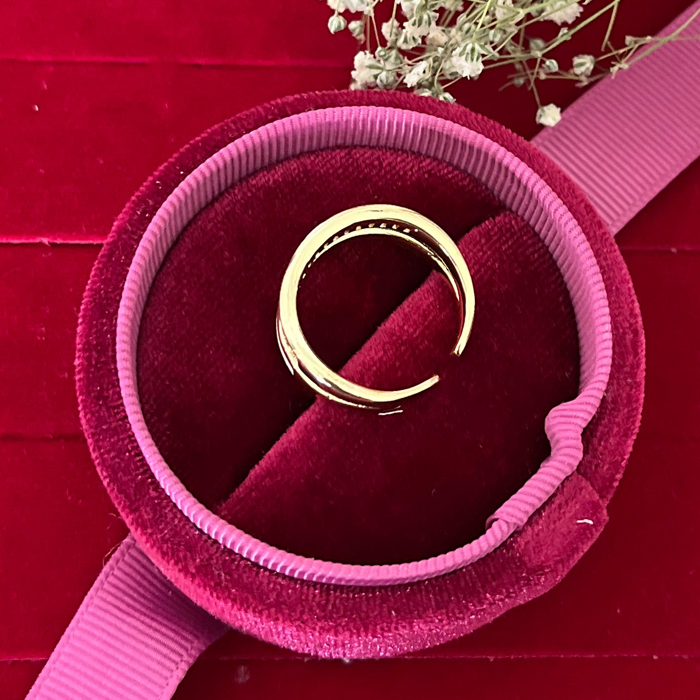 White AD Curvy  Ring