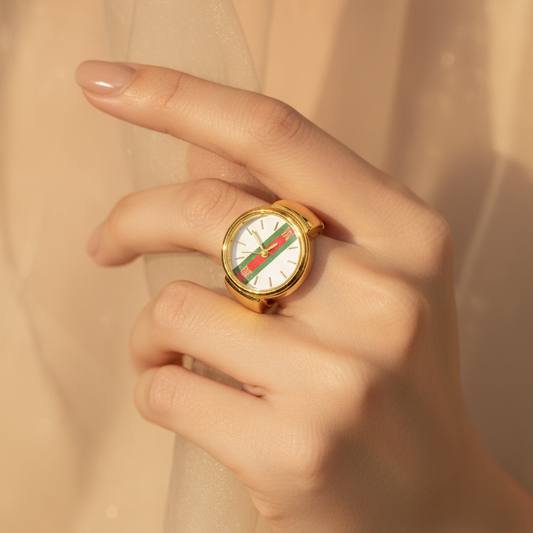 White Dial Watch Ring