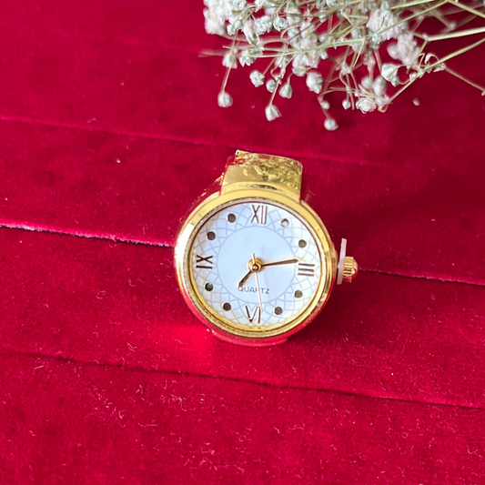 White Dial Watch Ring