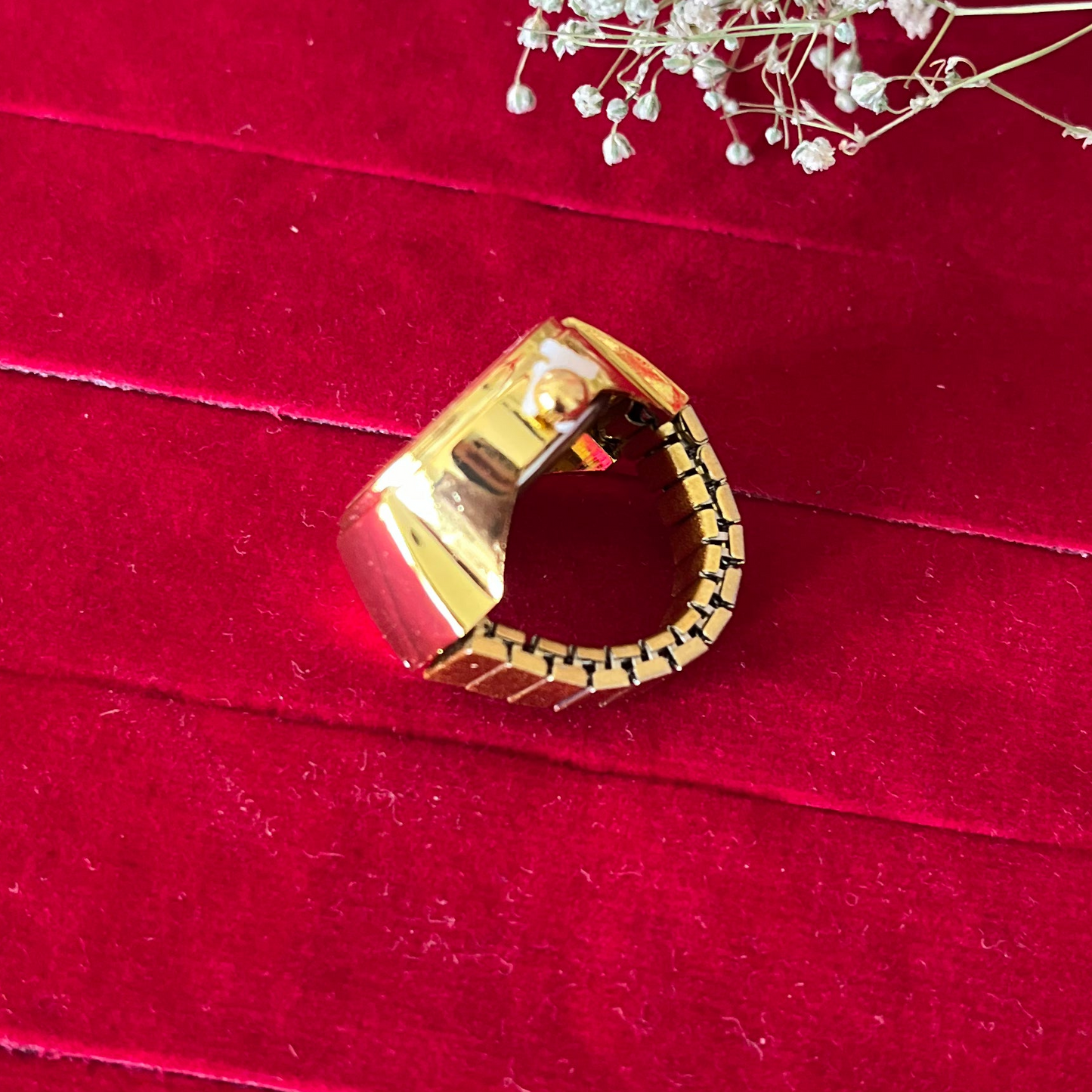 White Dial Watch Ring